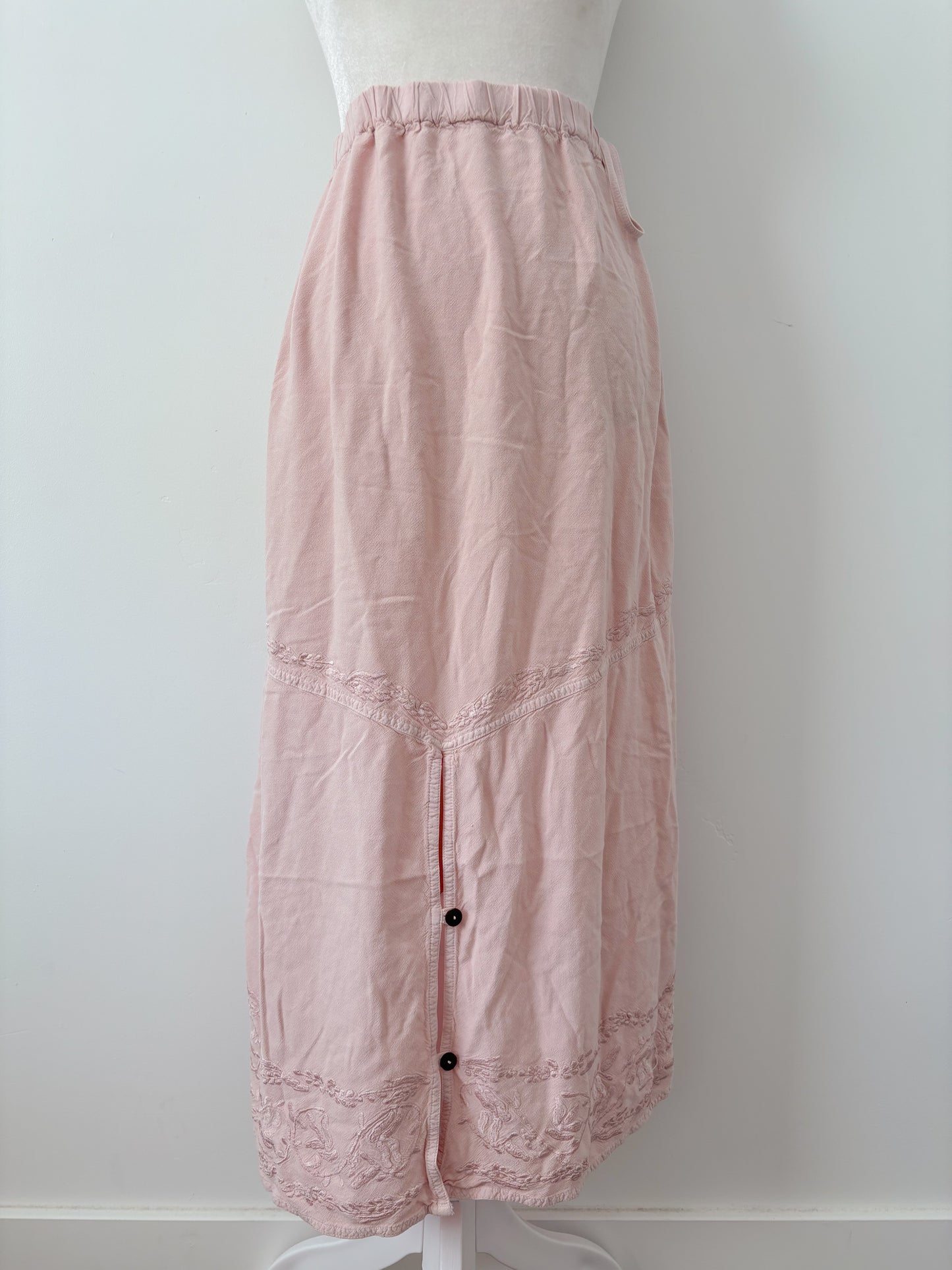 Pink drawstring waist skirt - m
