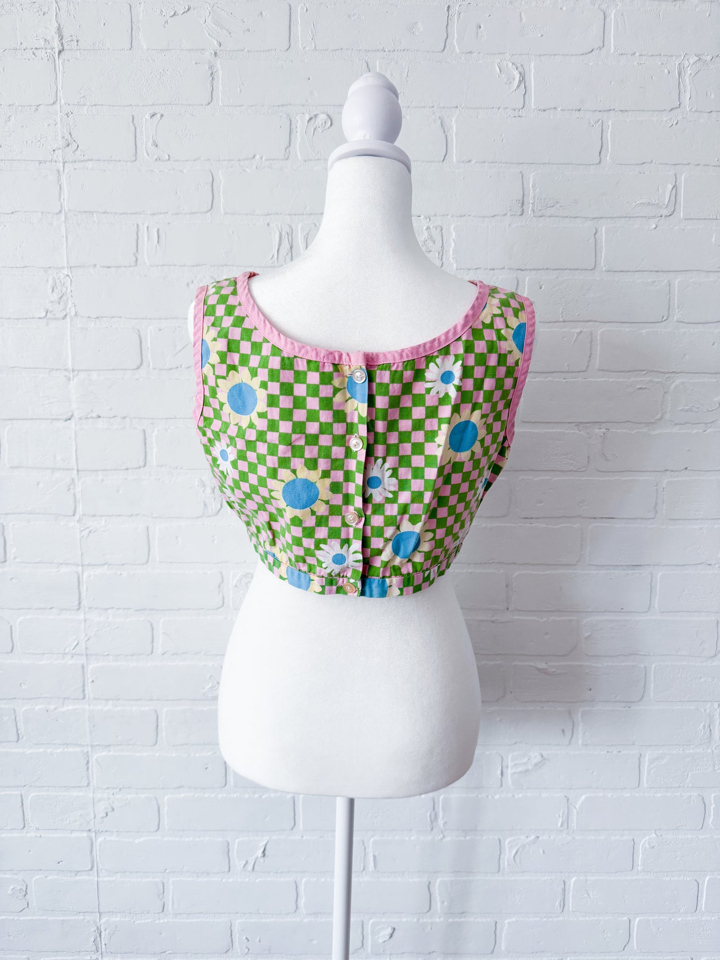 Floral gingham crop top - s