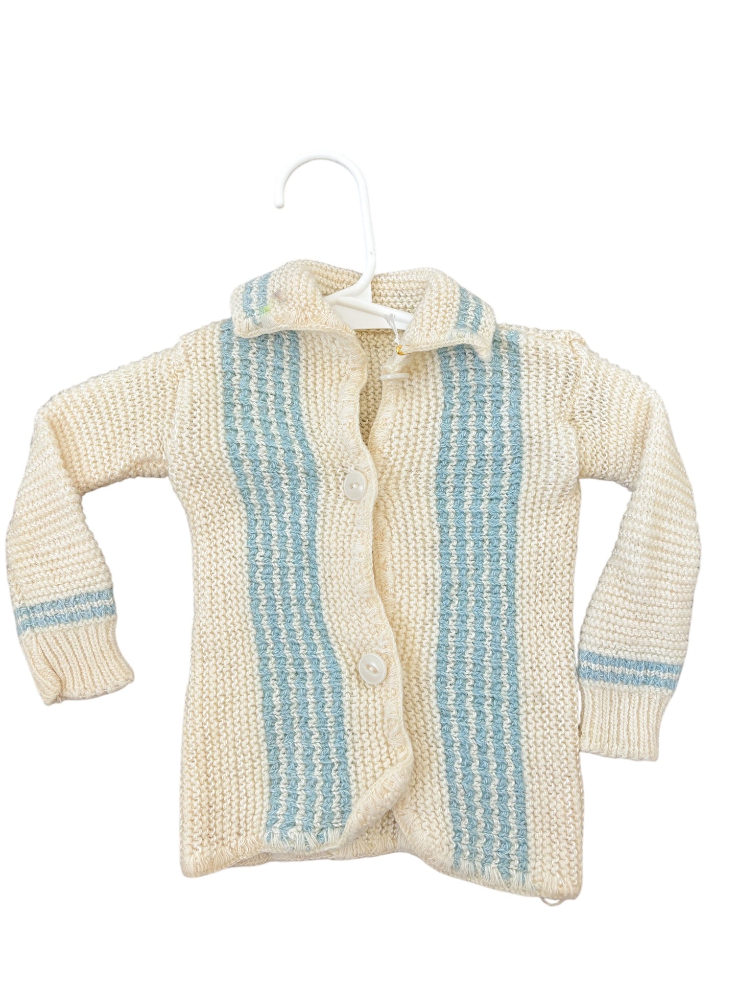 Baby blue & cream cardigan