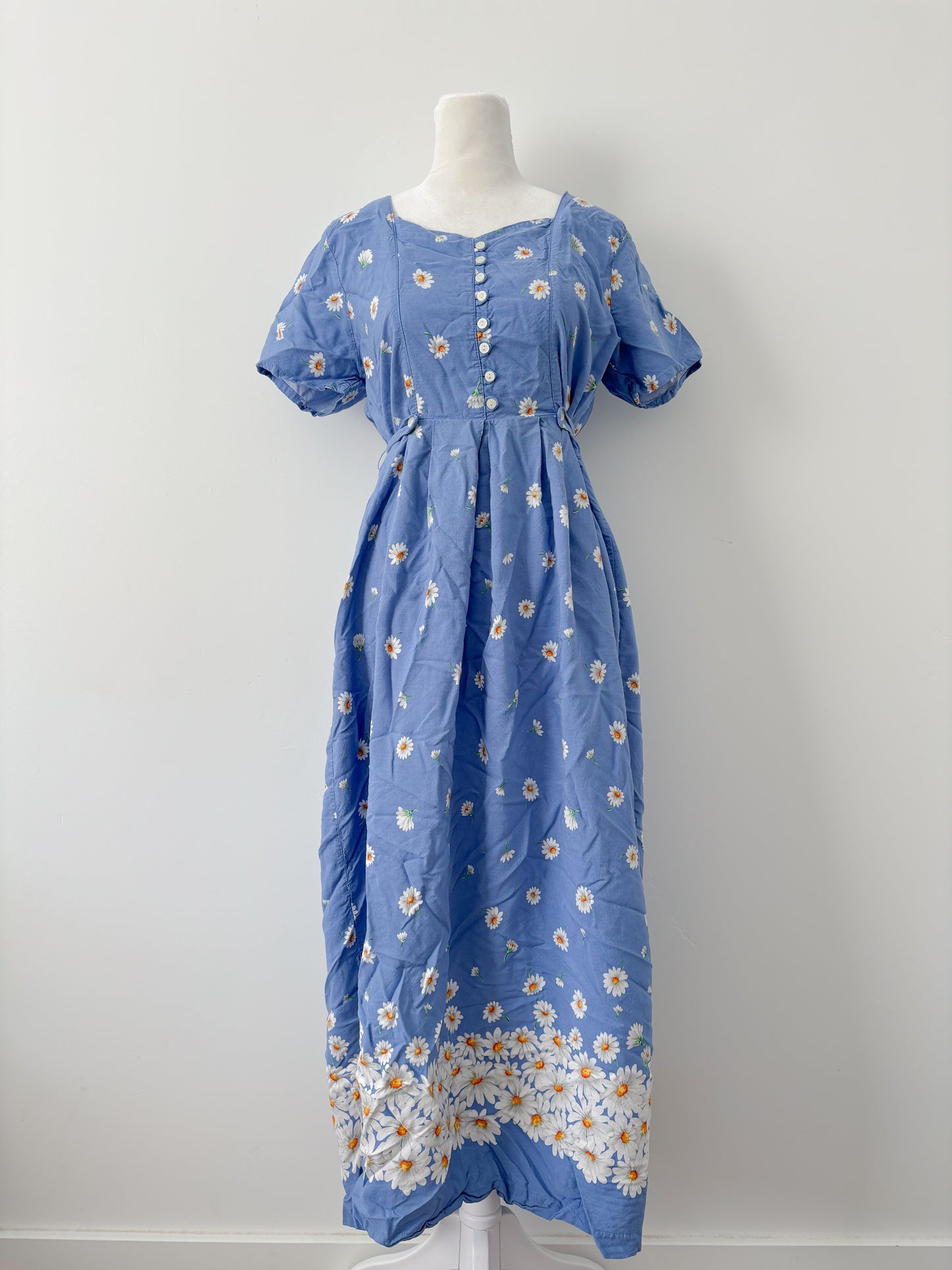 Blue daisy dress - L