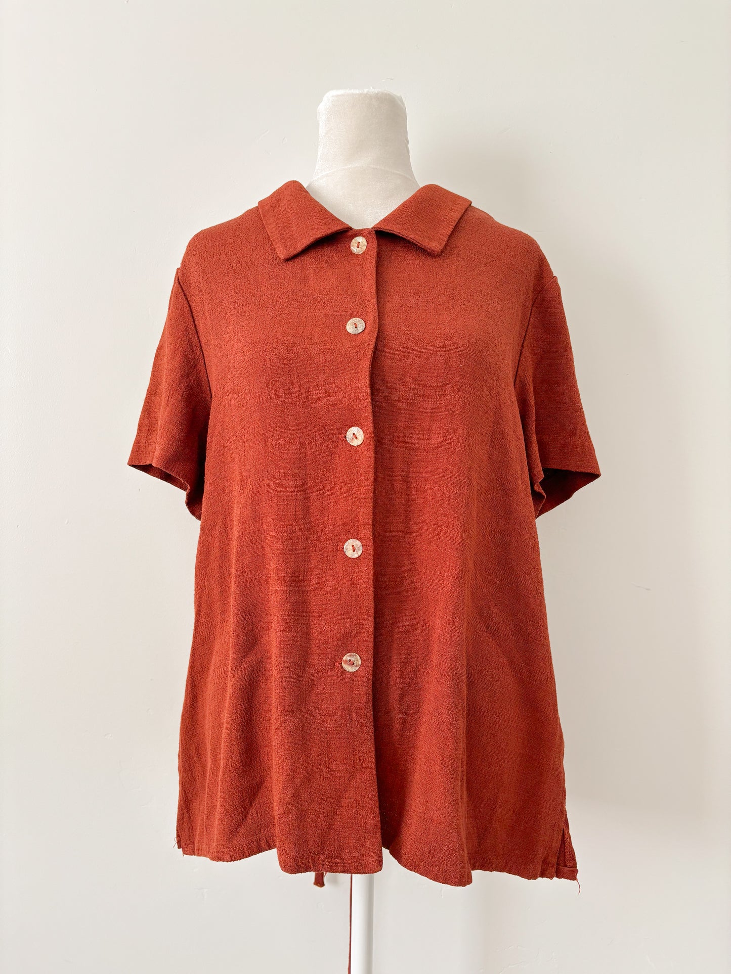 Burnt orange button up - 18