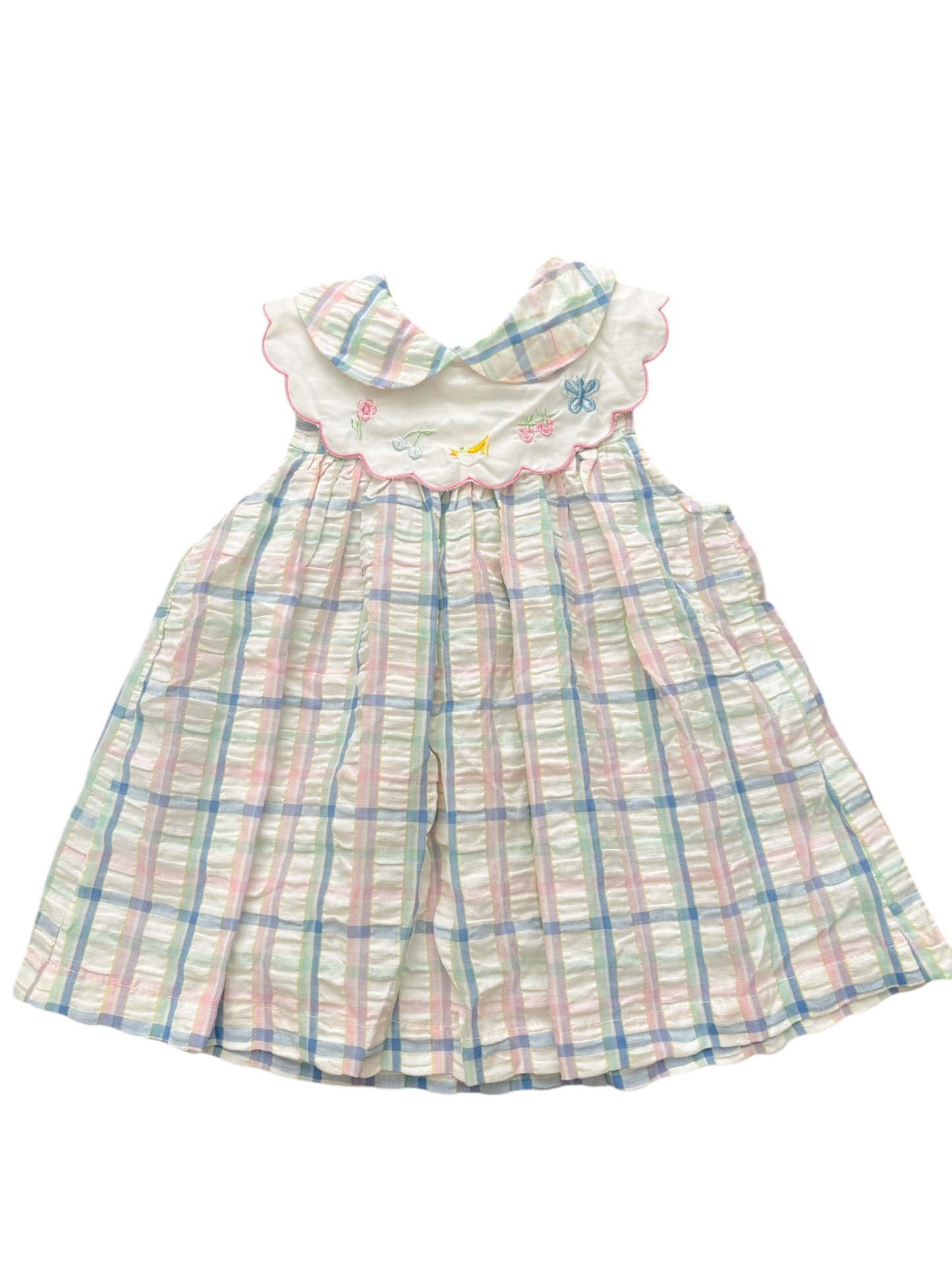 Baby plaid collared dress - 12M