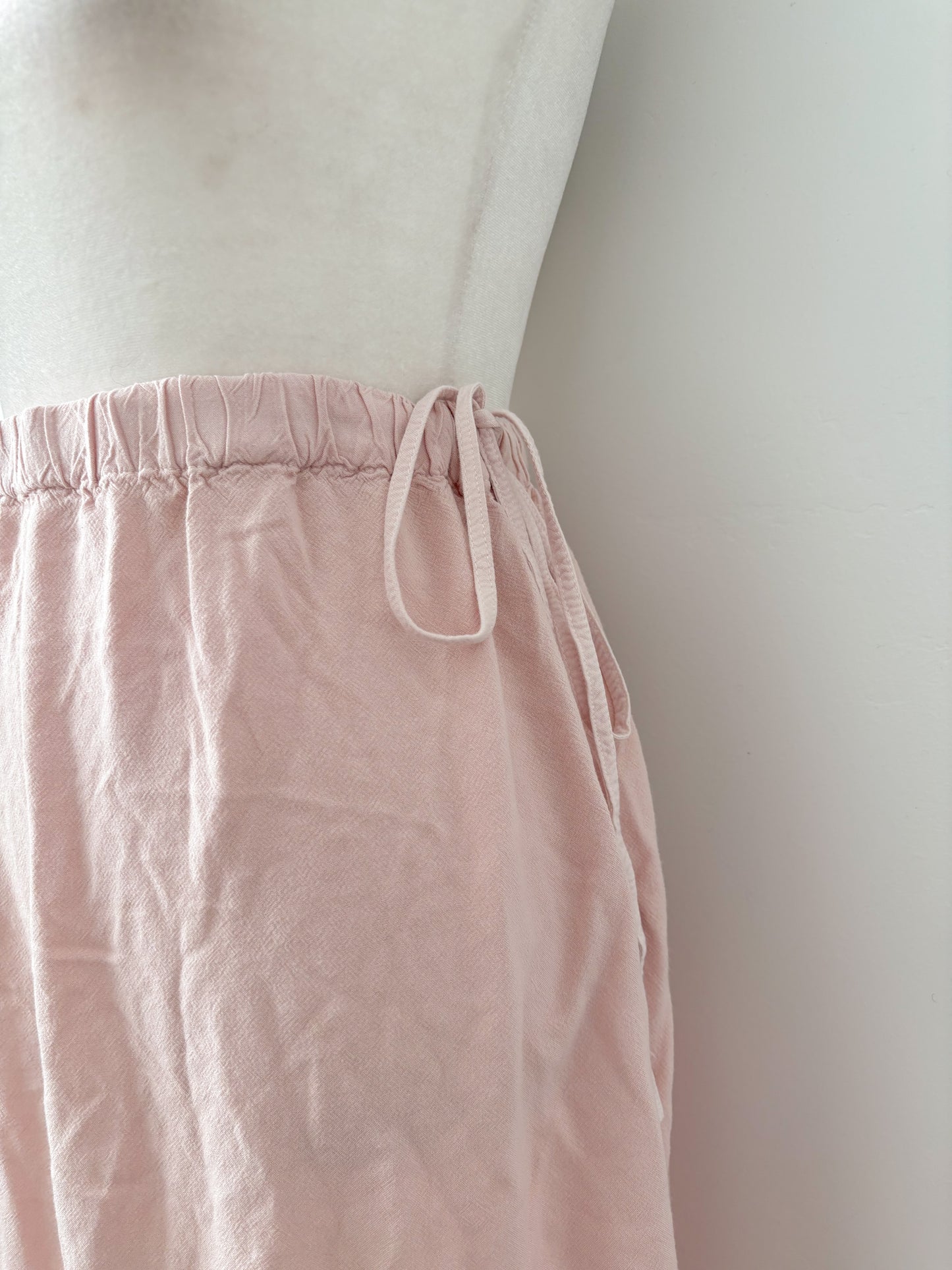 Pink drawstring waist skirt - m