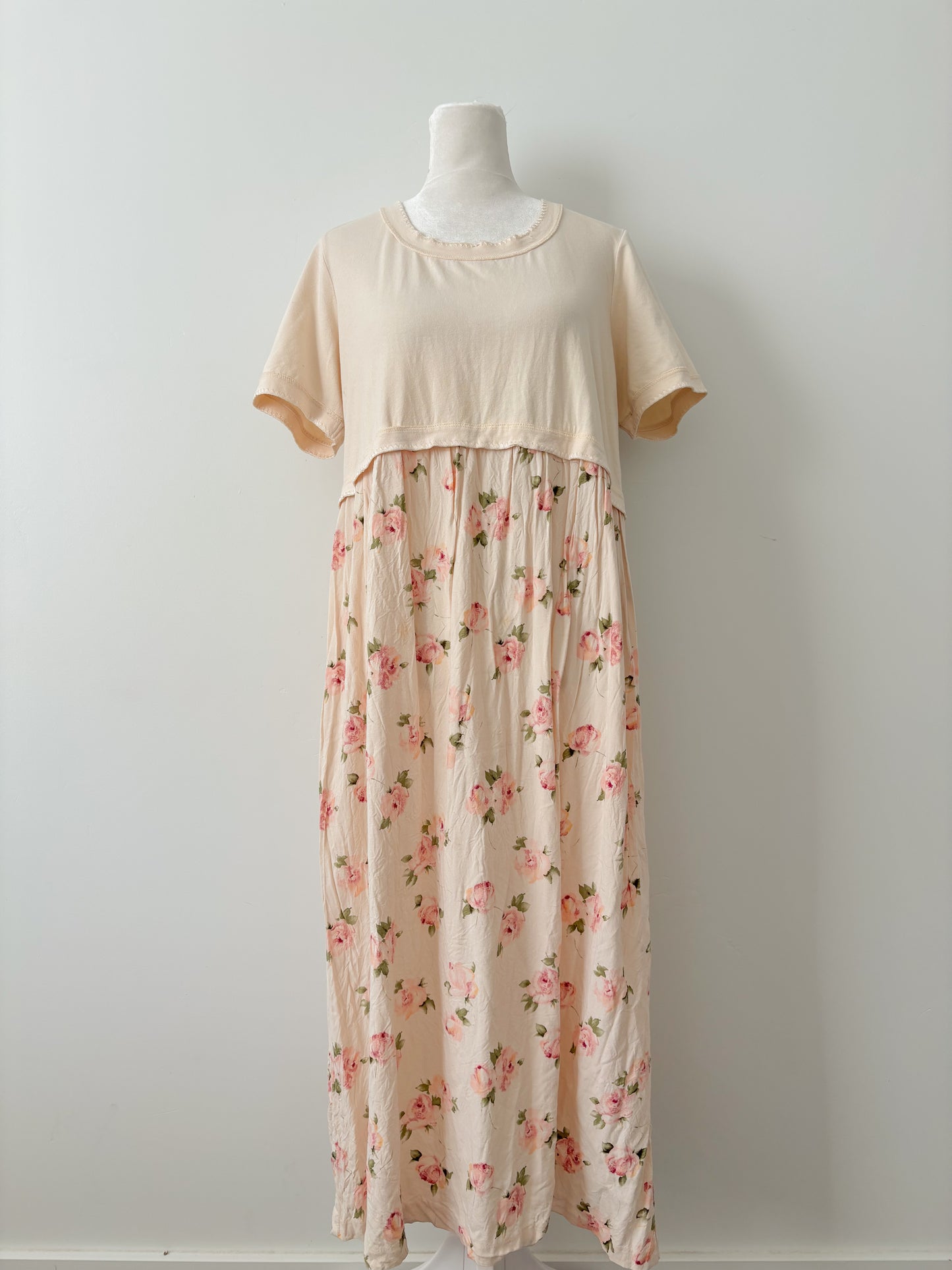 Cream floral basia maxi dress-S