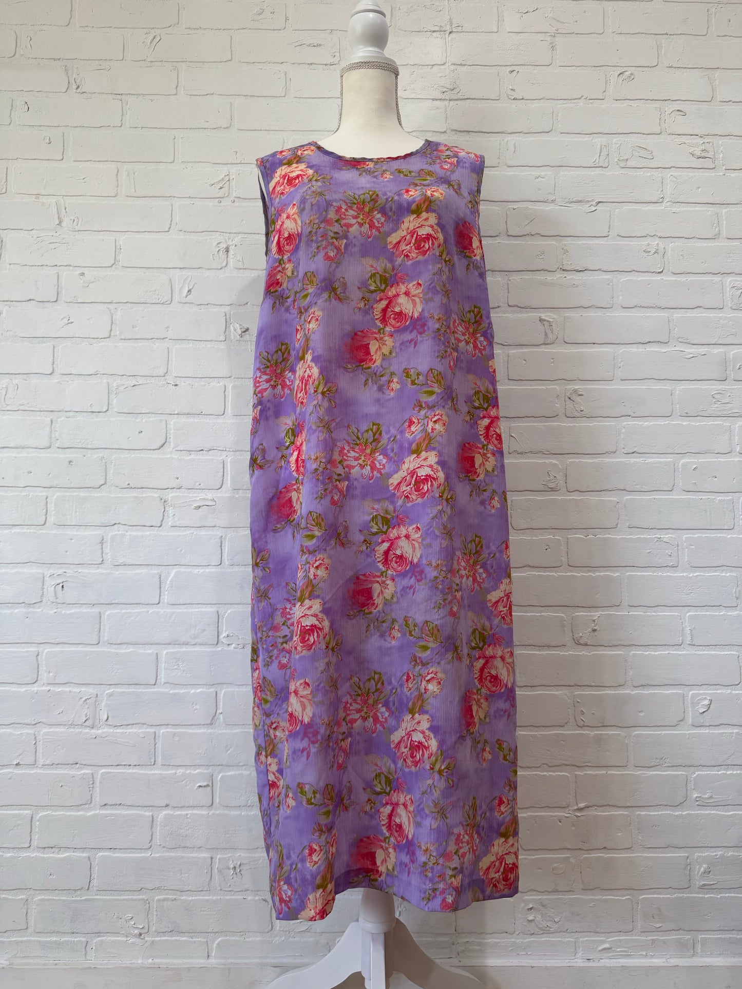 Purple floral maxi dress-XL