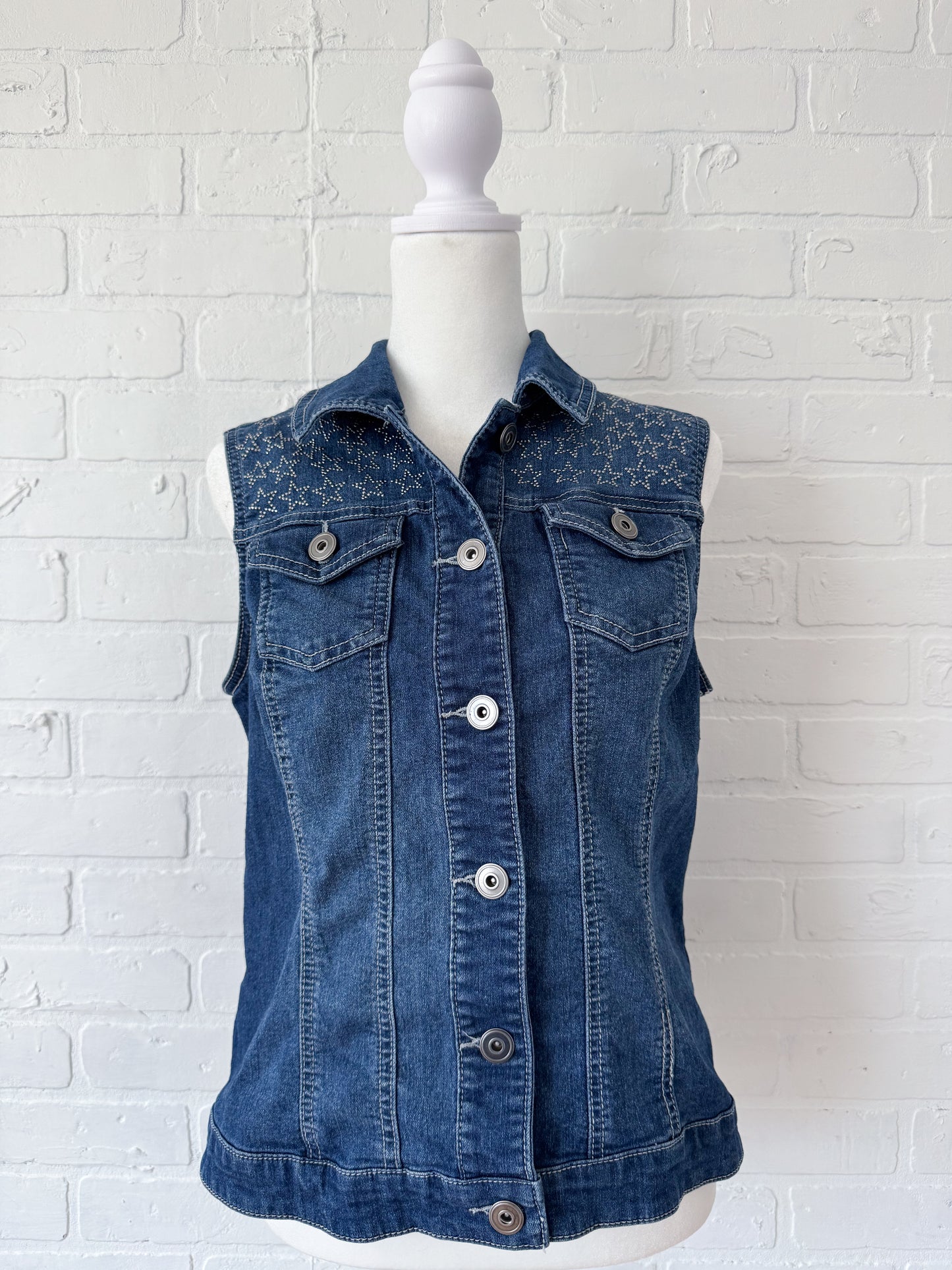 Star denim vest - m