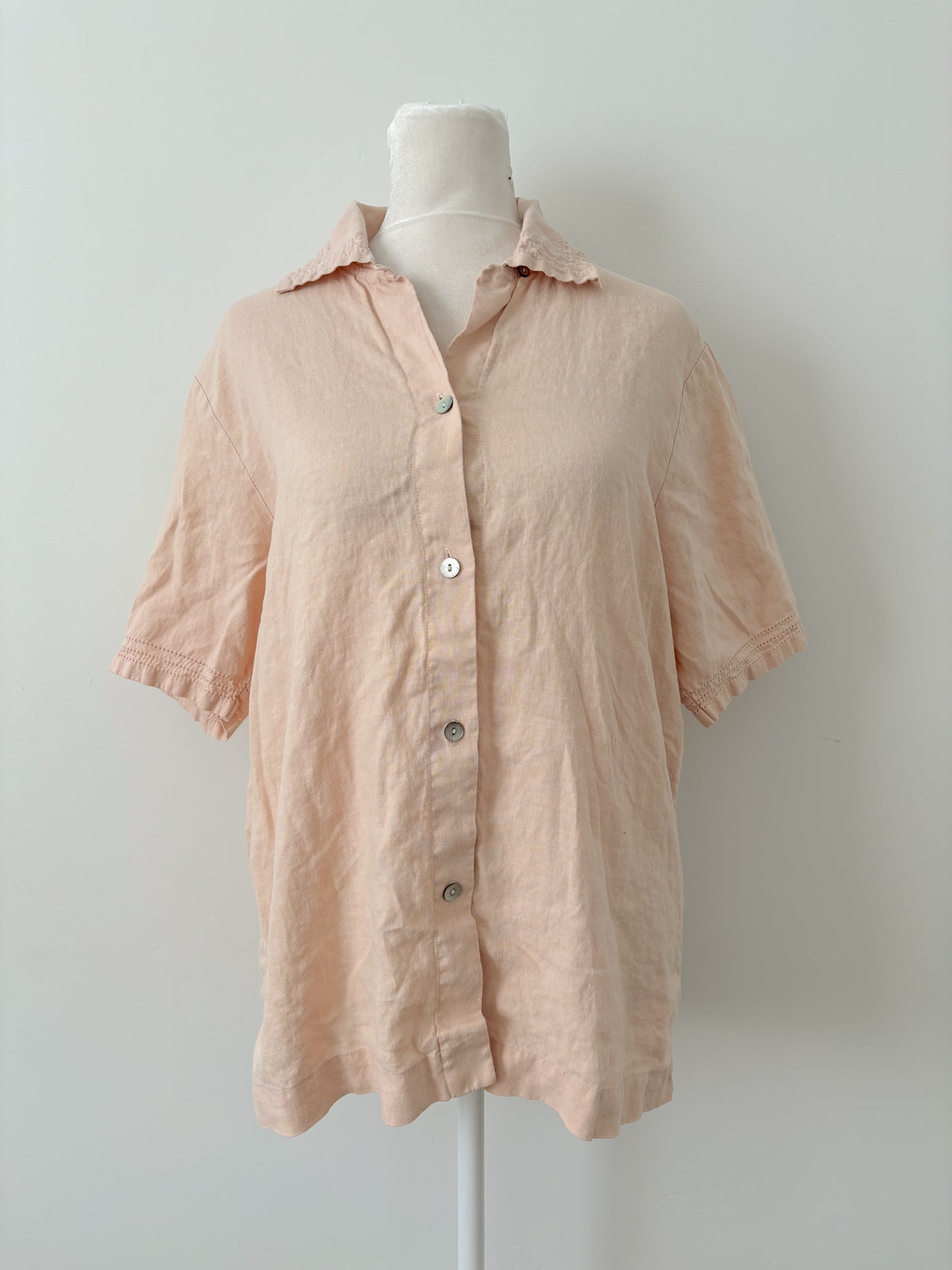 Pink button up - m