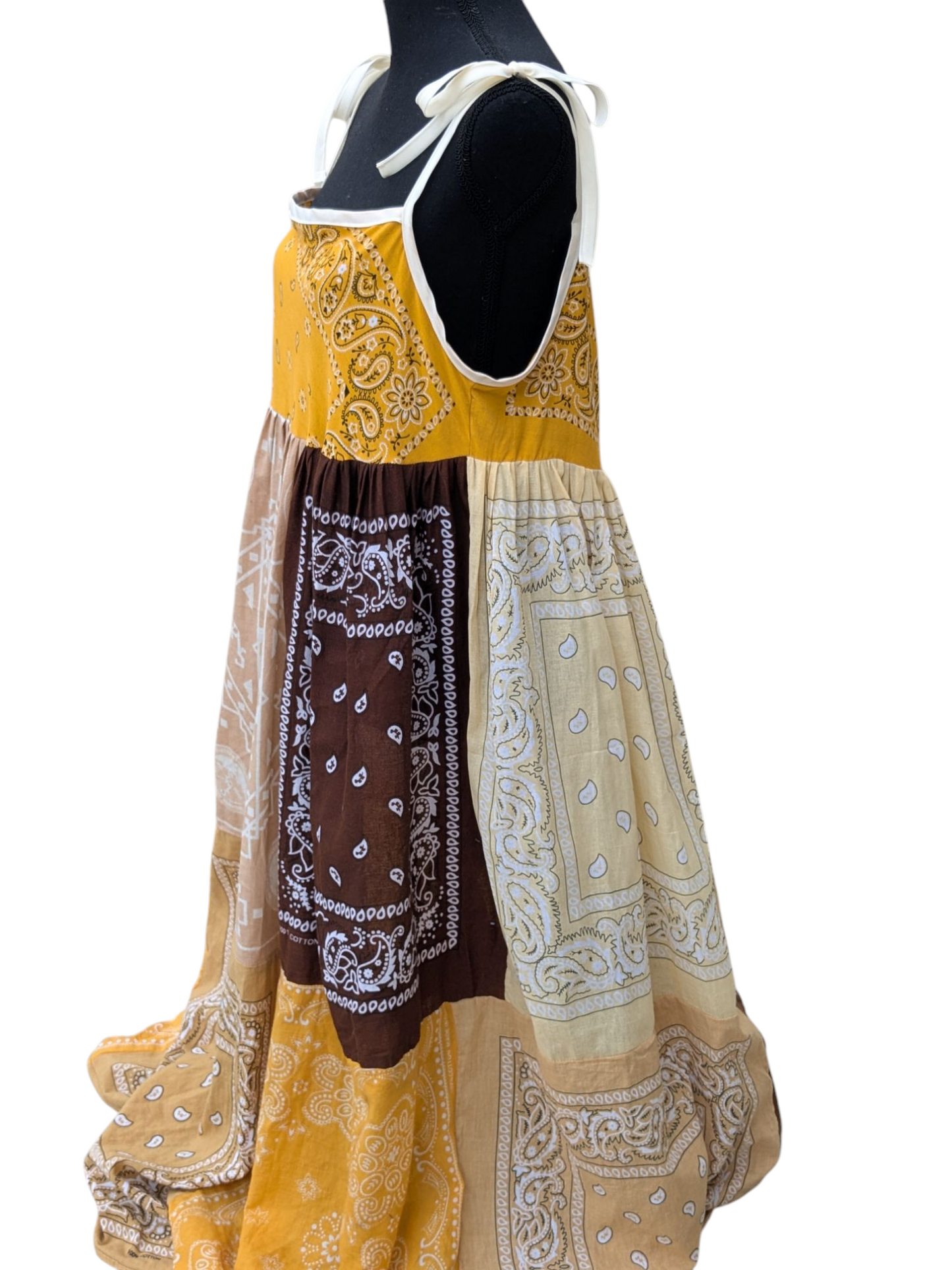 Yellow Bandana Patchwork Dress - Large