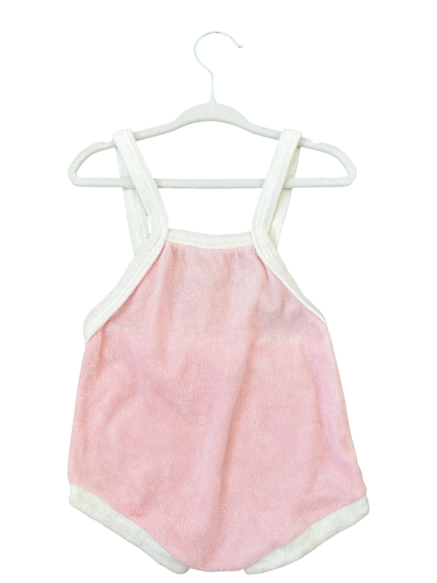 Baby pink terry cloth romper-18m
