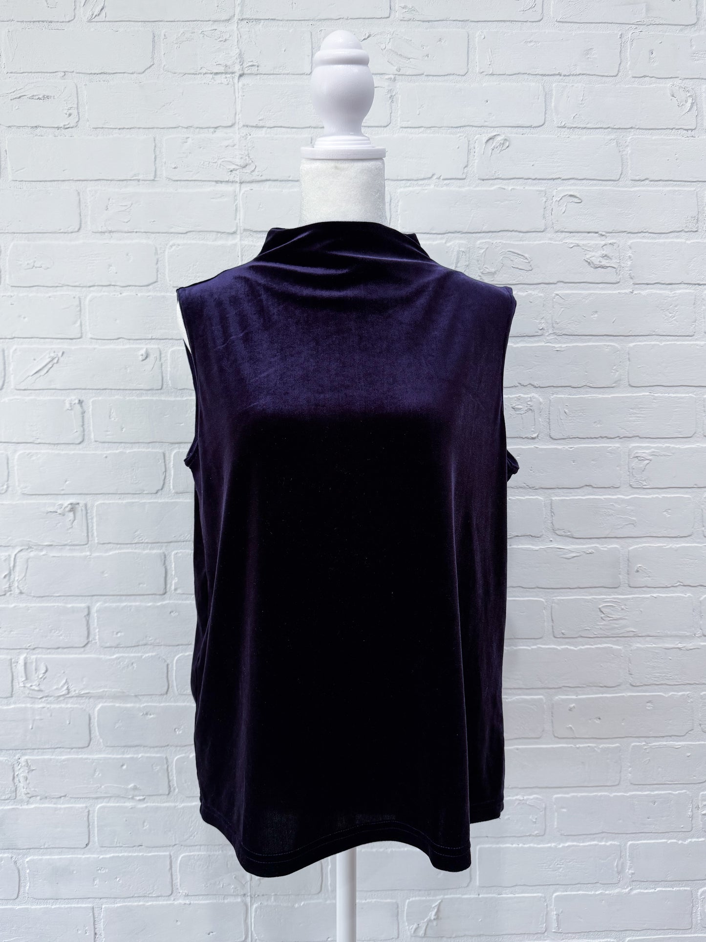 Purple velvet impression top - L