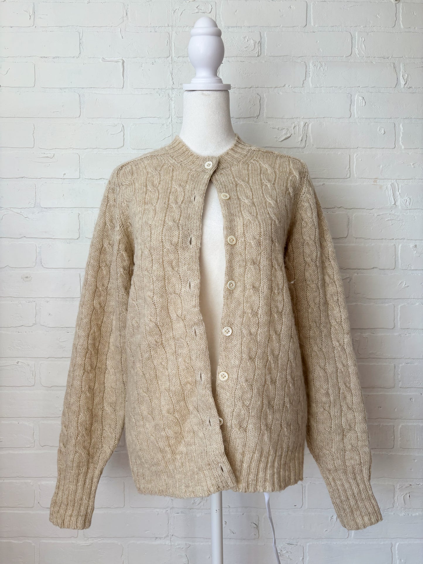 Wool oatmeal cardigan-S