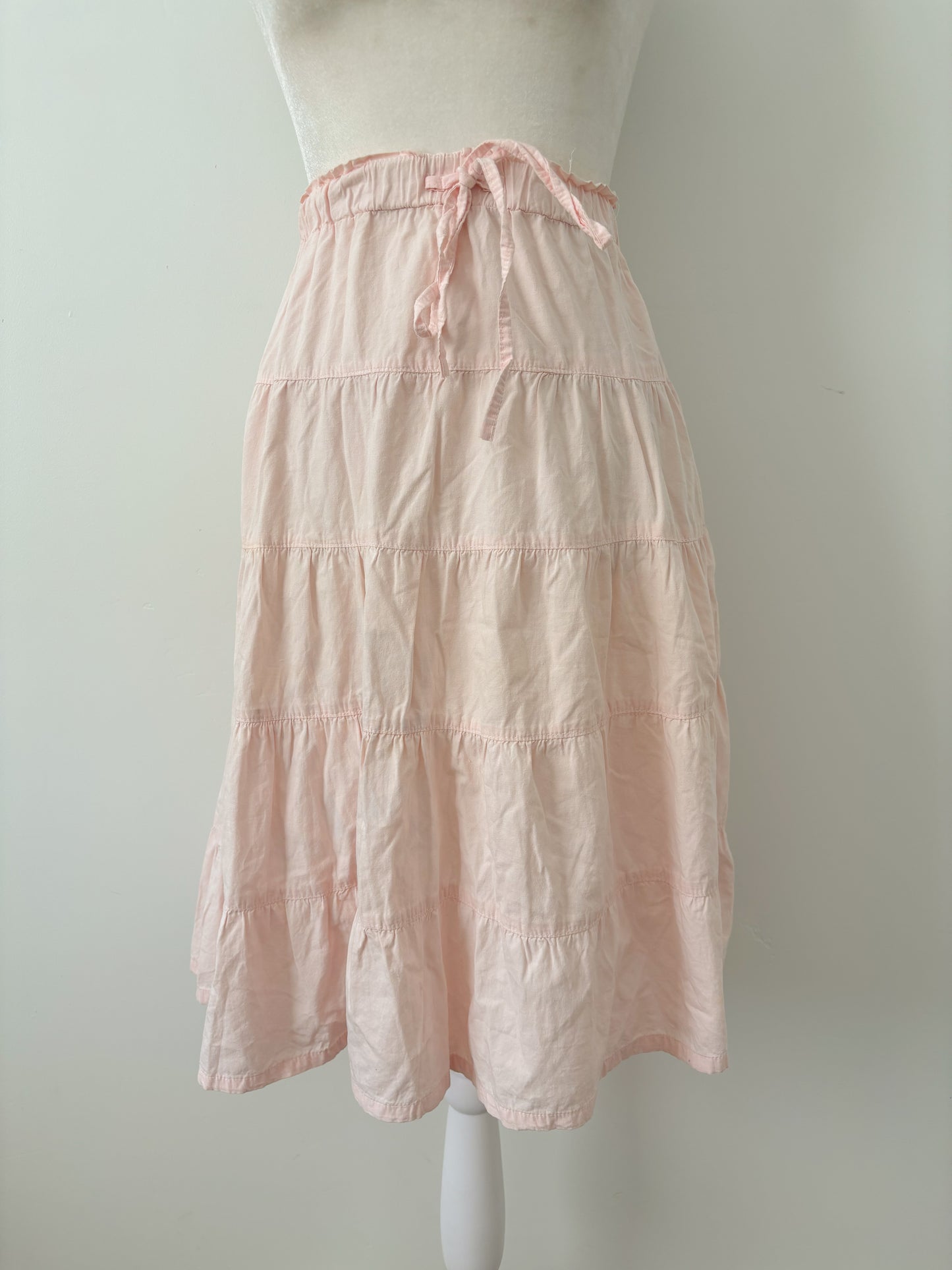 Pink tiered skirt - s