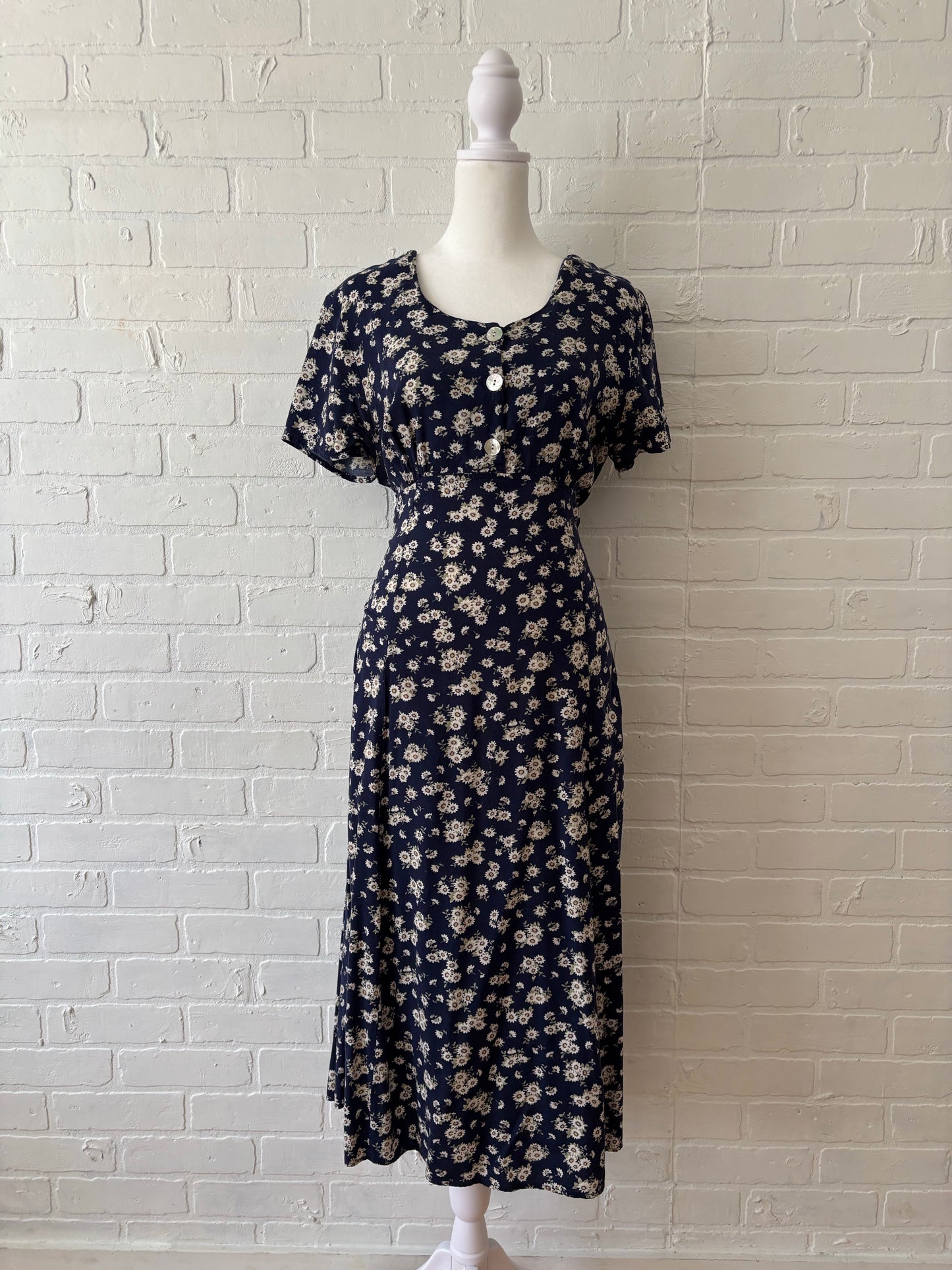 Blue daisy dress - L