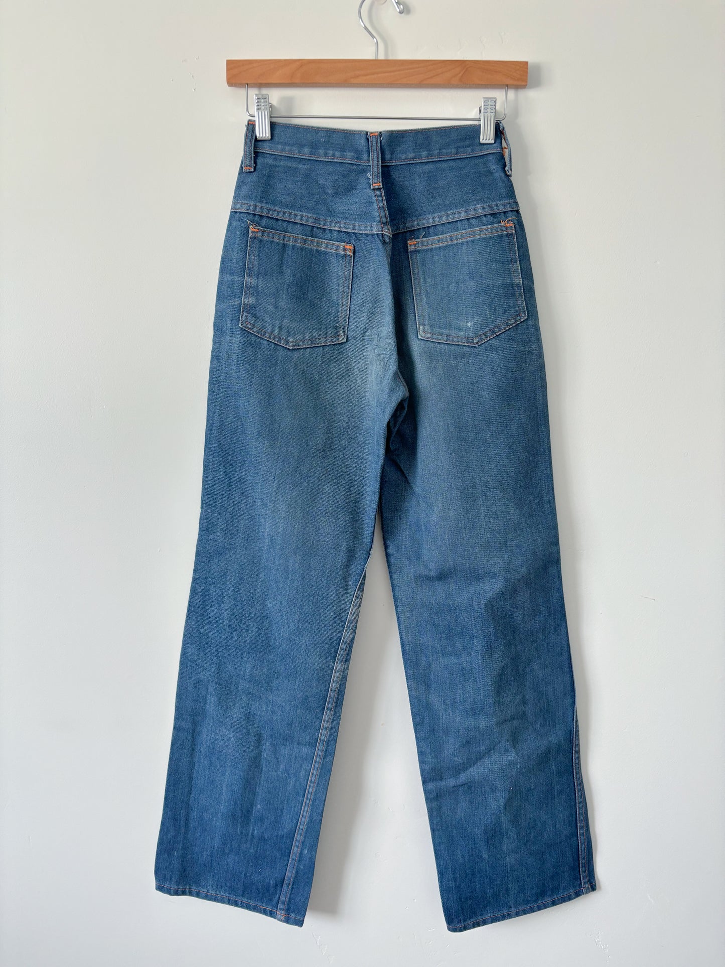 Denim orange stitch jeans-S