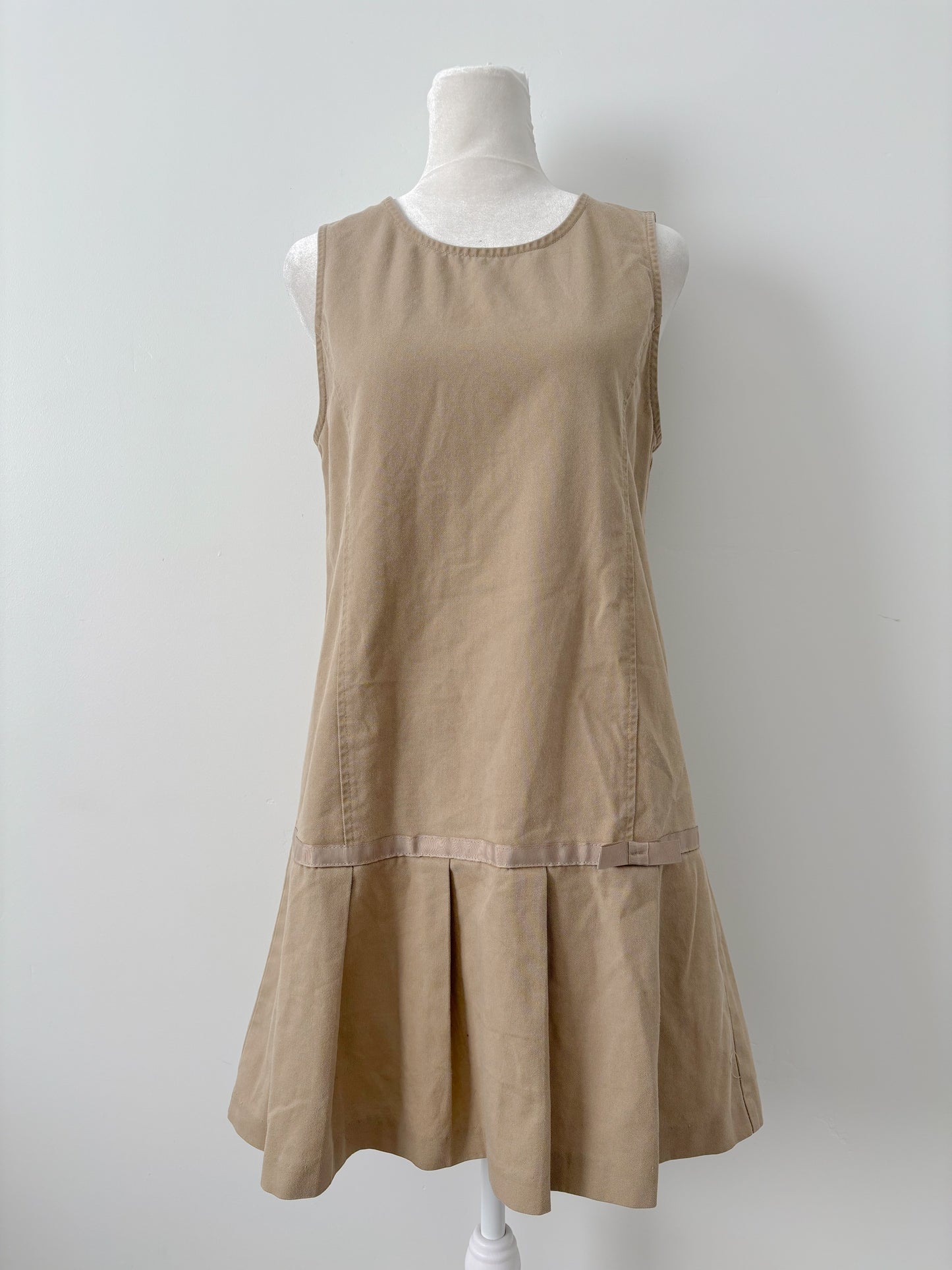 Khaki drop waist dress-XS