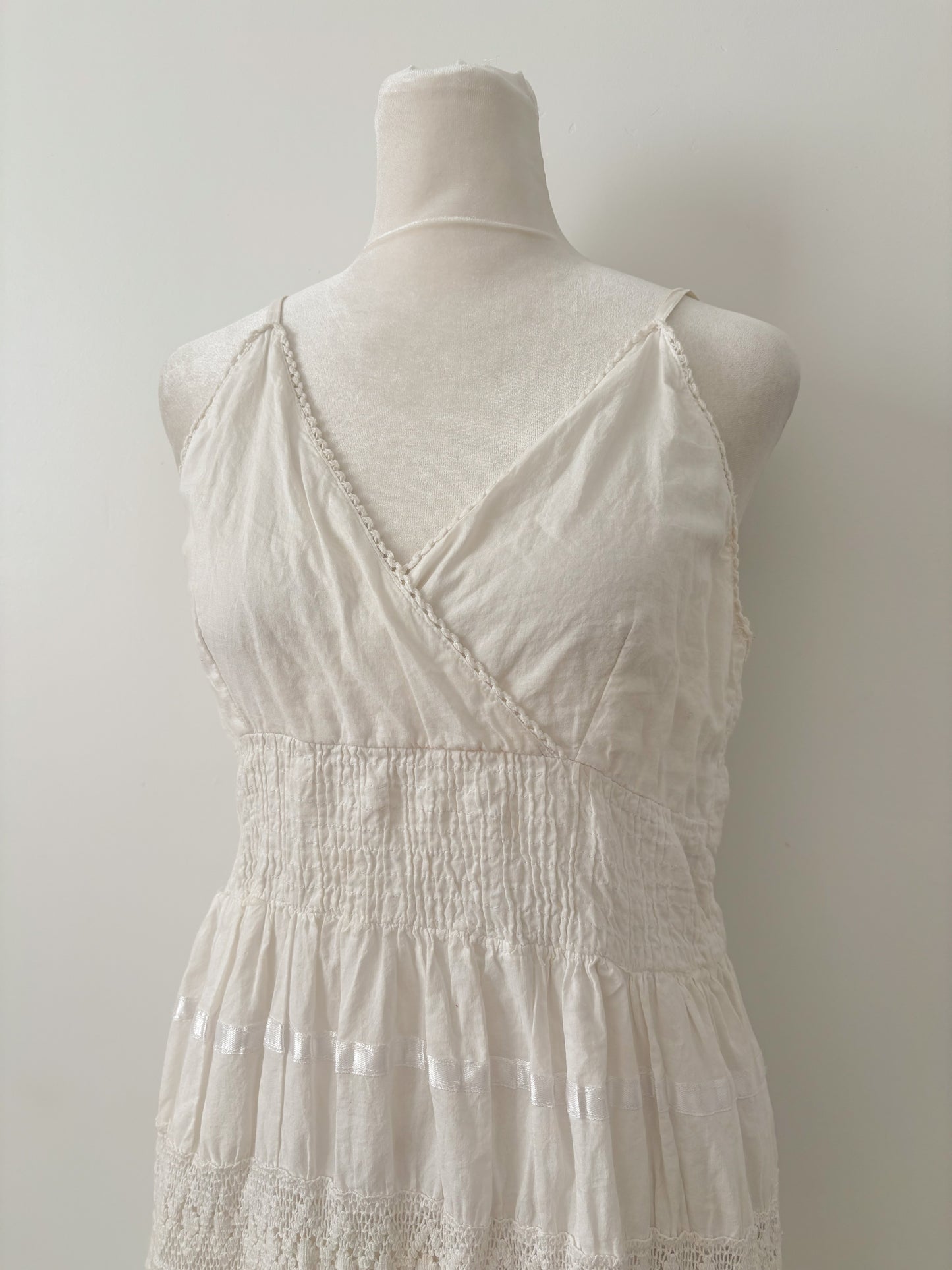 White tiered tank dress-M