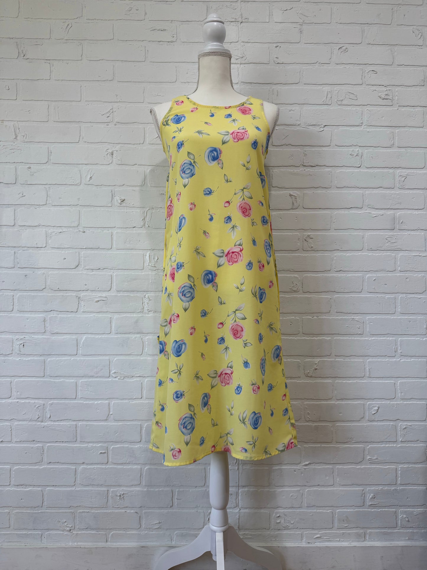Yellow floral dress-Y14