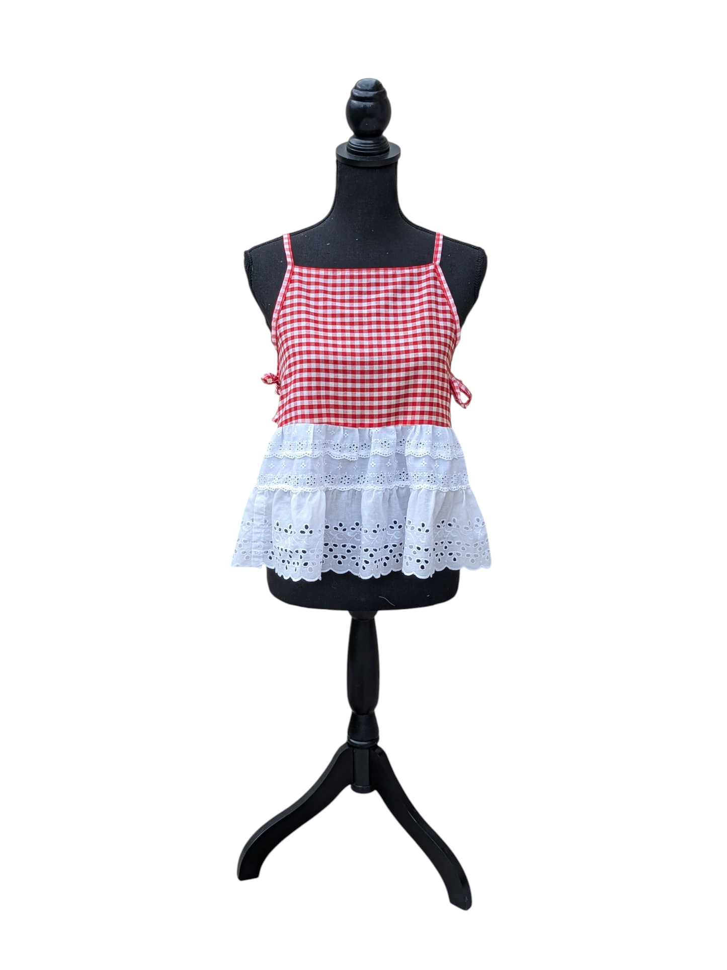 Red and White Gingham Top