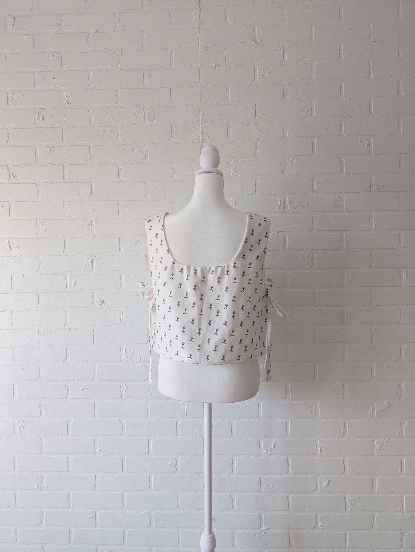 Cream Tulip Side Tie Top