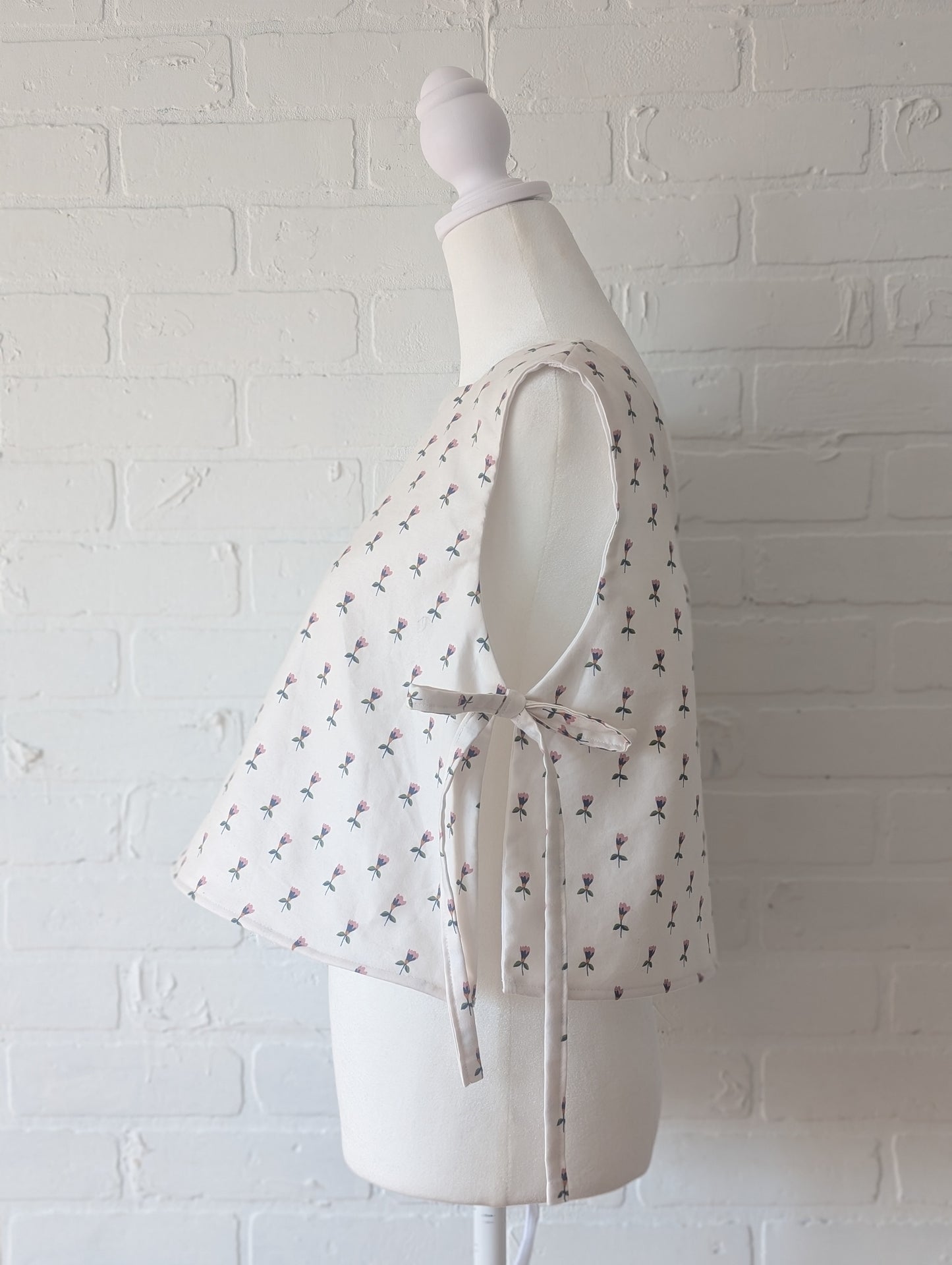 Cream Tulip Side Tie Top