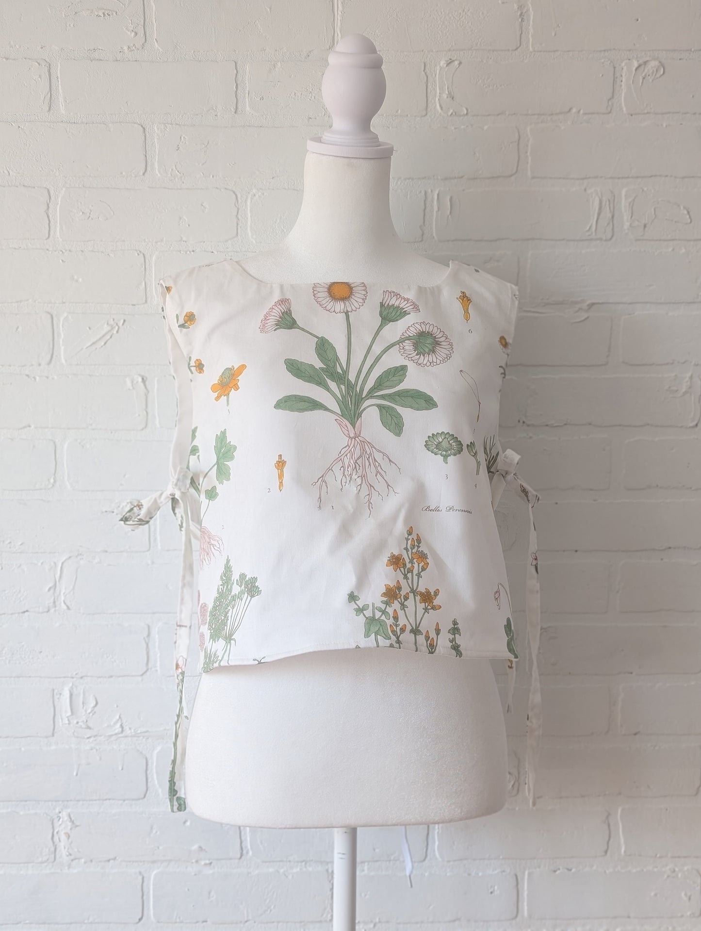 White Wildflower Side Tie Top