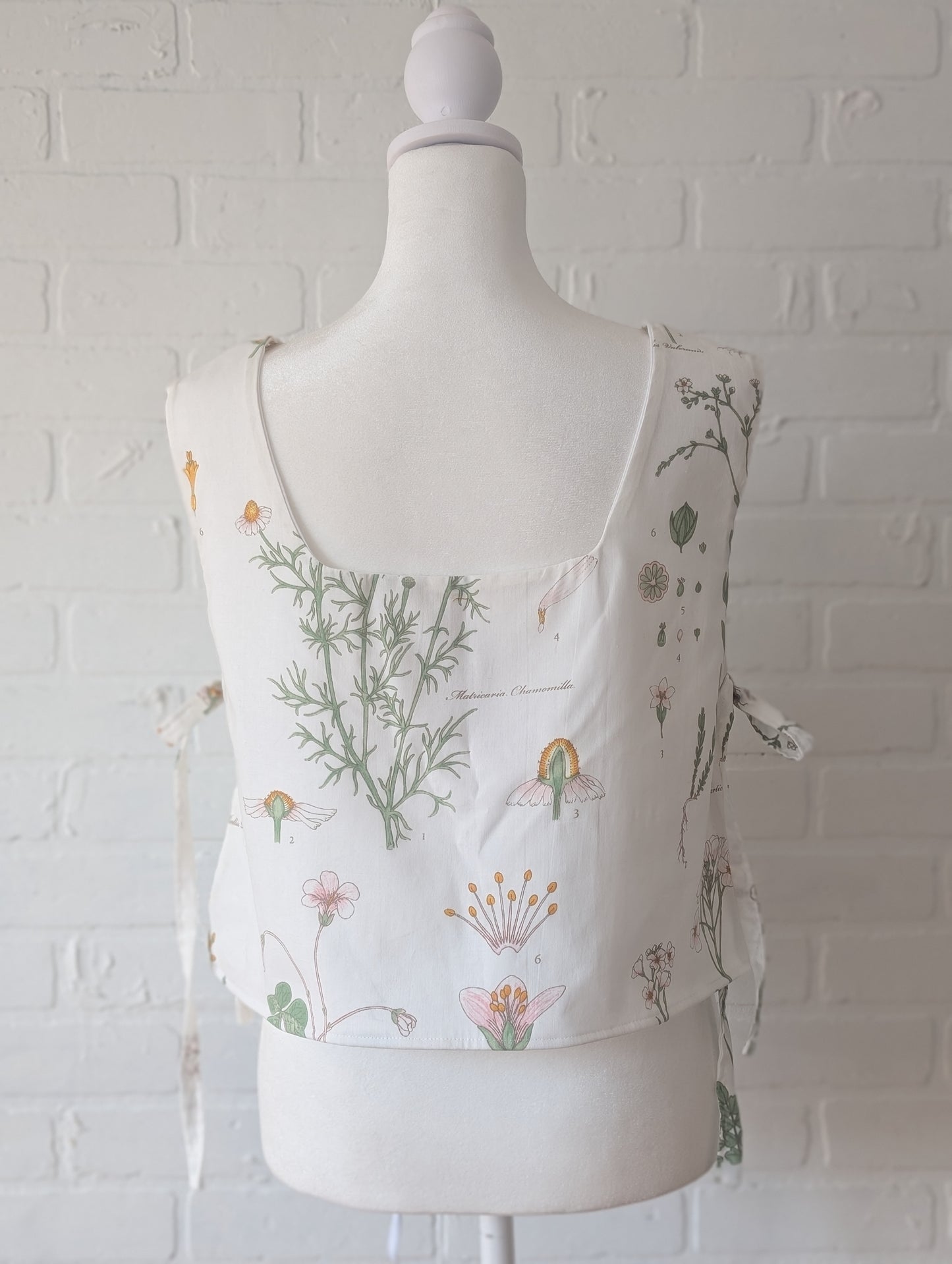 White Wildflower Side Tie Top