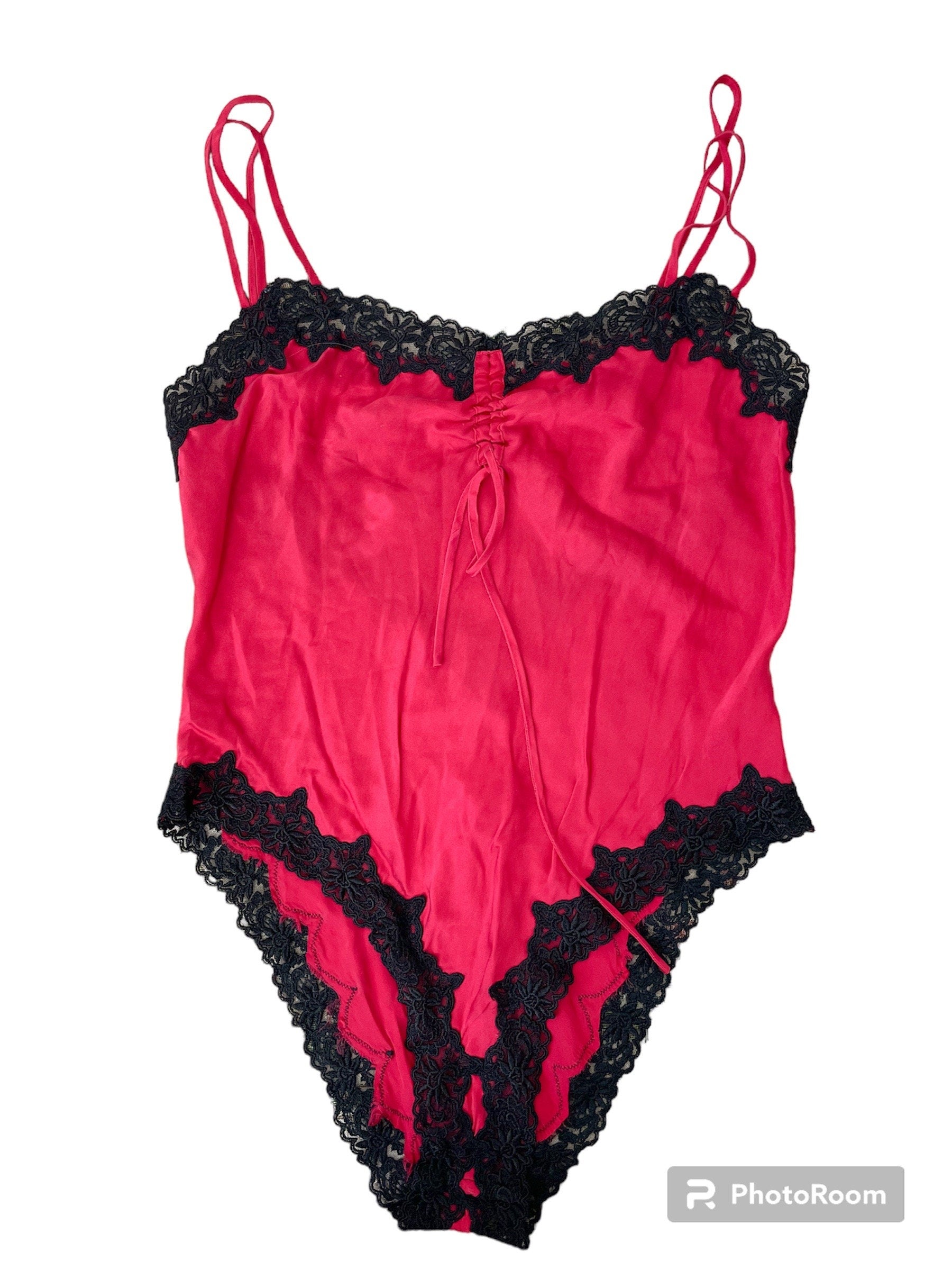 Vintage Victoria's Secret silk red lace bodysuit-small – Lexy Louise