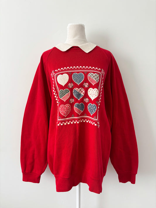 Red heart sweater - L