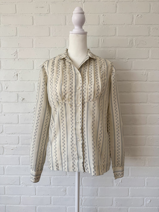 Striped Floral Blouse - small
