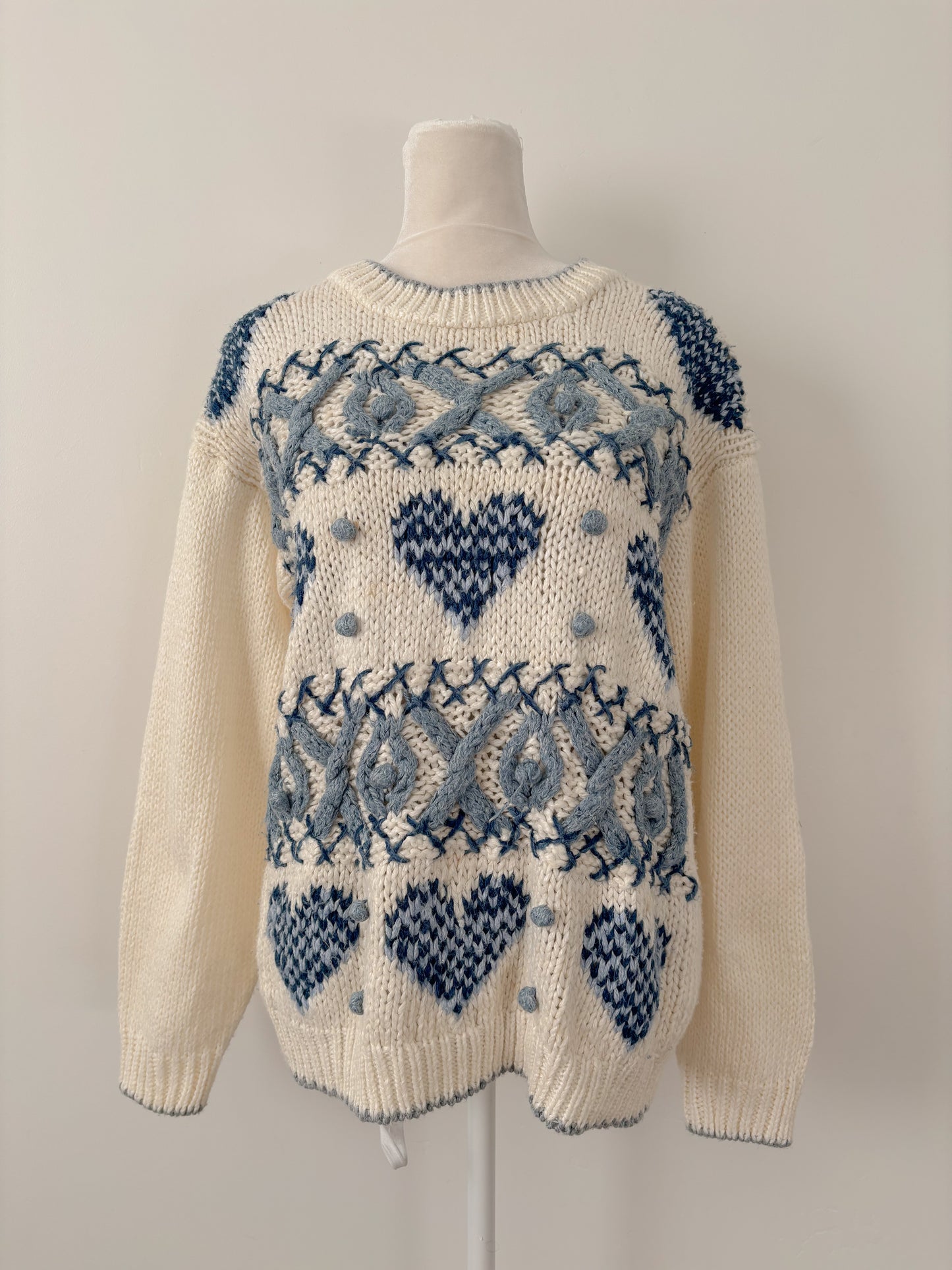 Blue heart sweater-M