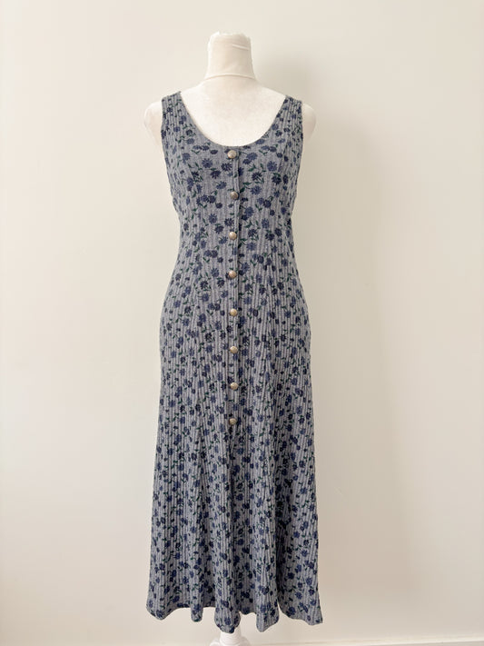 Ribbed floral dress - m