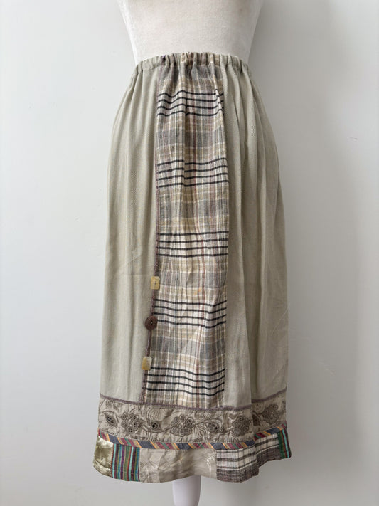 Plaid brown & gray skirt-S