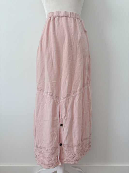 Pink drawstring waist skirt - m