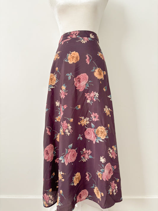 Purple floral skirt-XL