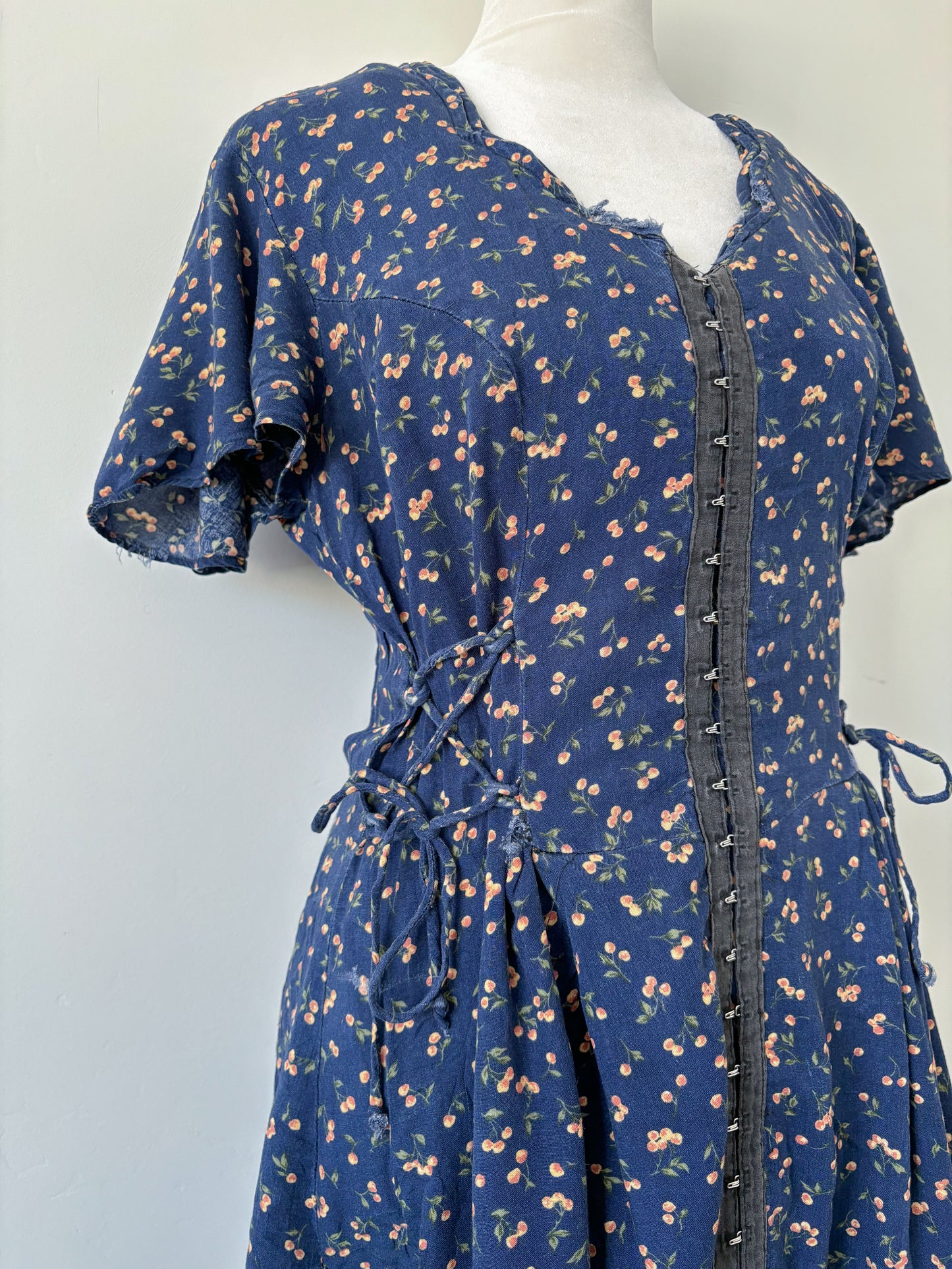 Navy peach mini dress-S