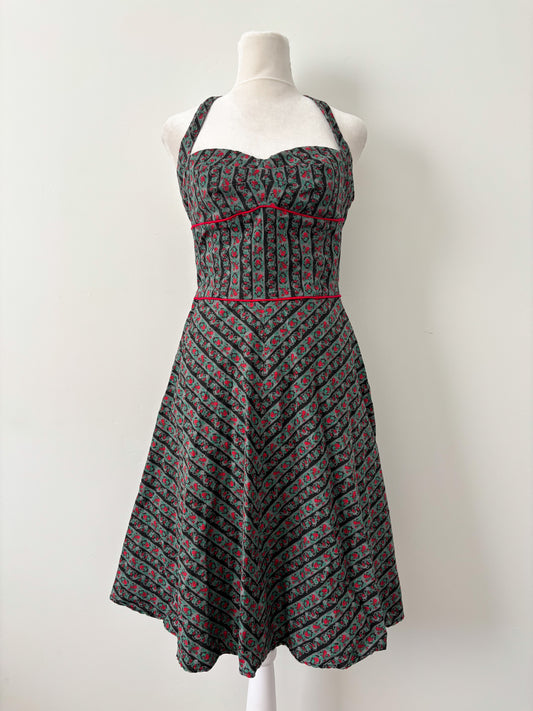 Striped floral halter dress - xl