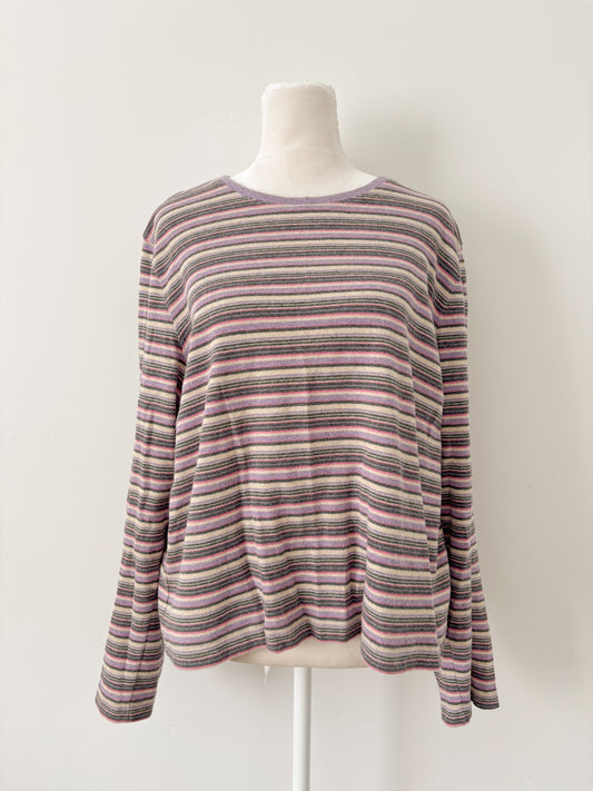 Purple striped top - L