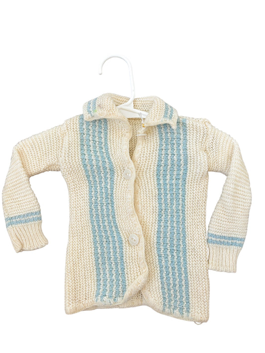 Baby blue & cream cardigan
