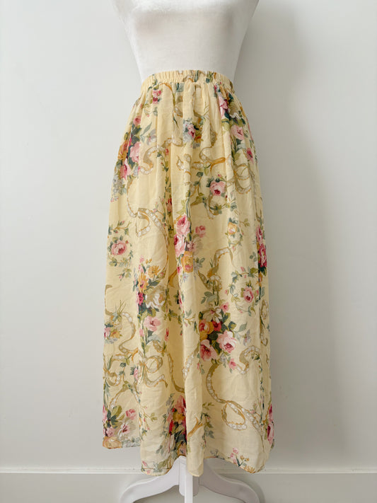 Yellow floral skirt-M