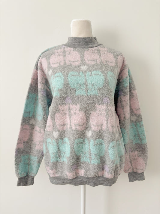 Pastel cat sweater - m