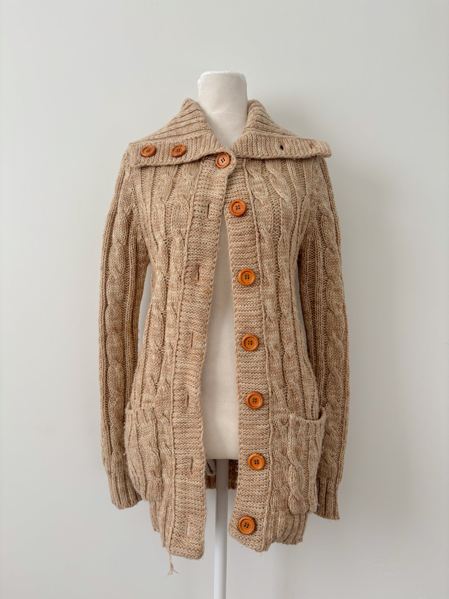 Brown acrylic cardigan-S