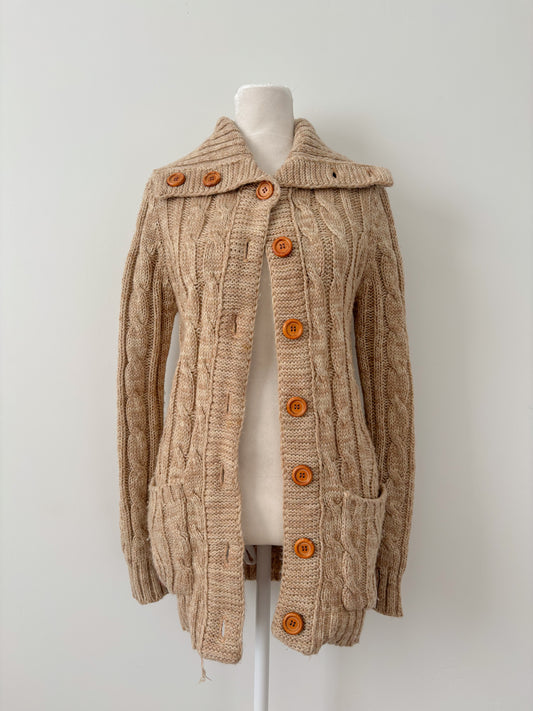 Brown acrylic cardigan-S