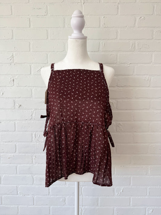 Brown side tie top