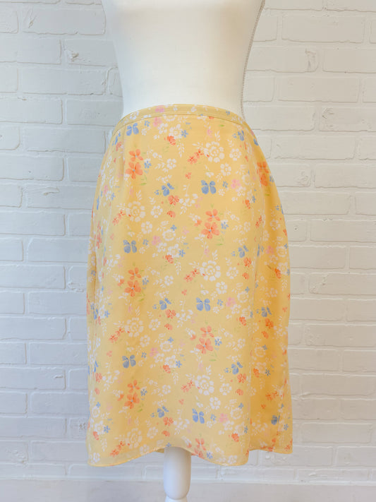 Yellow floral Laura Scott skirt - L