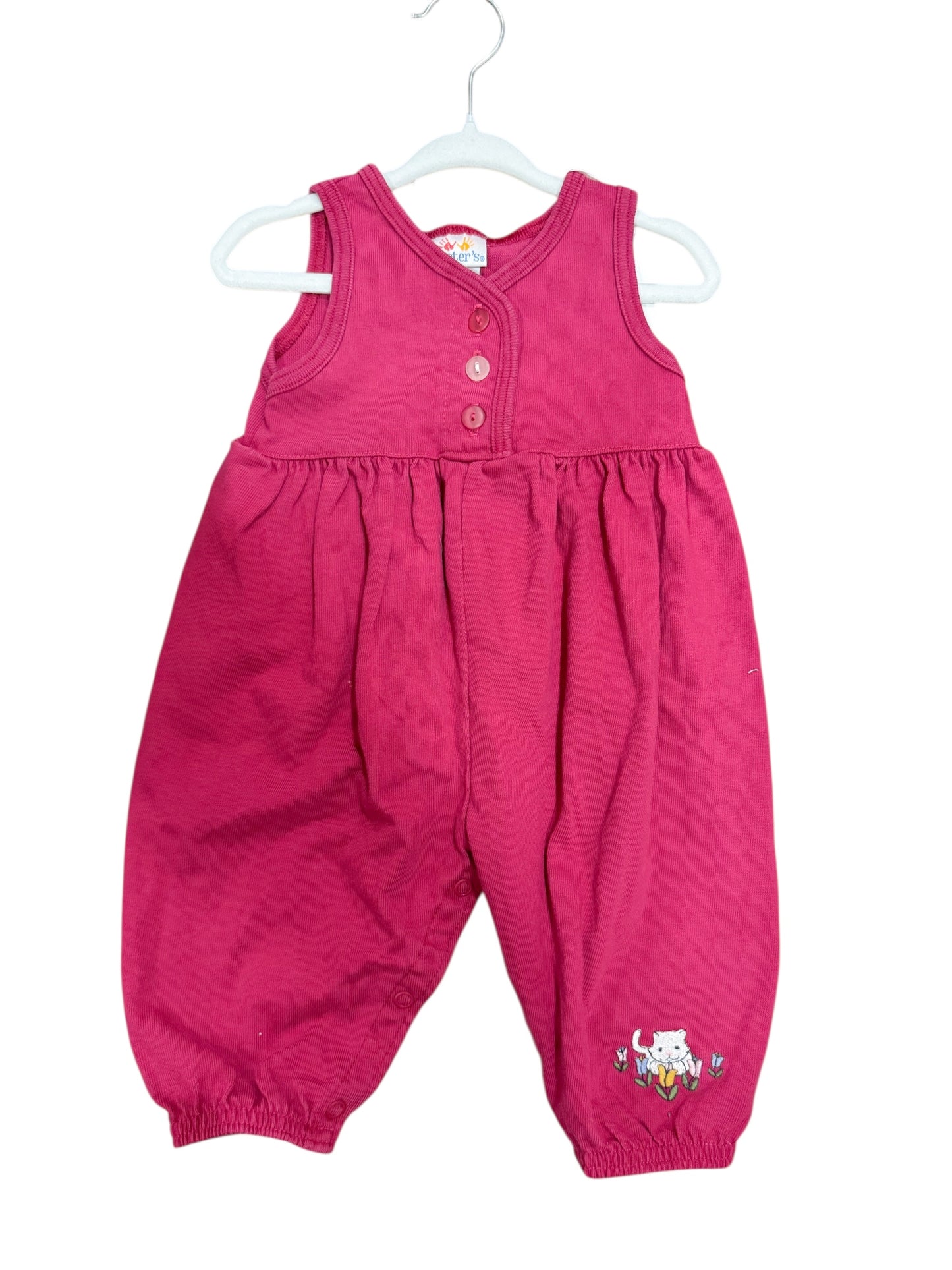 Baby burgundy cat romper - 6-9M