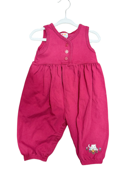 Baby burgundy cat romper - 6-9M