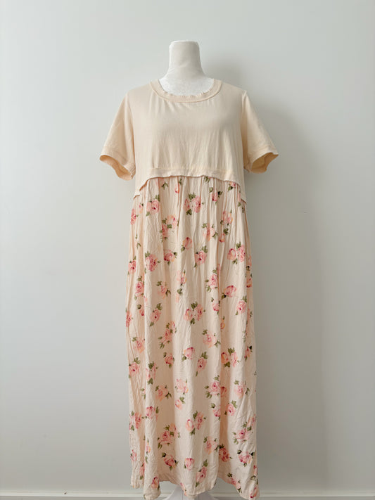 Cream floral basia maxi dress-S