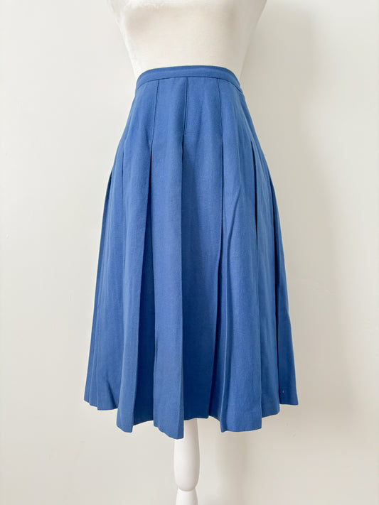 Blue pleated skirt-S
