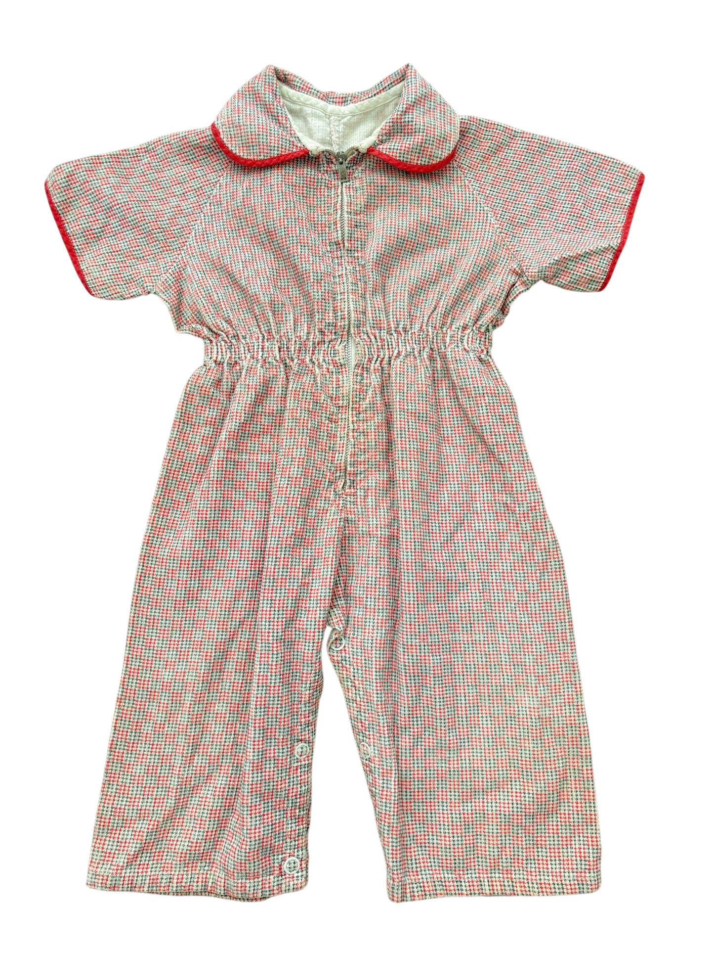 Baby red and gray jump suit