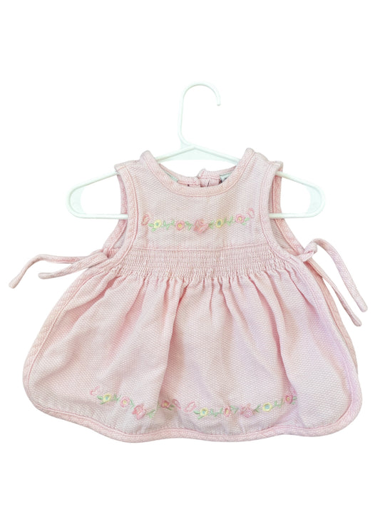 Baby Pink side tie dress-6-9M